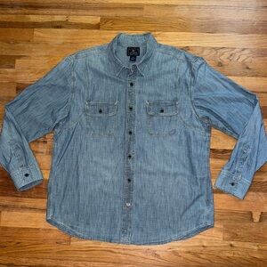 lucky brand dungarees mens XXL button up shirt